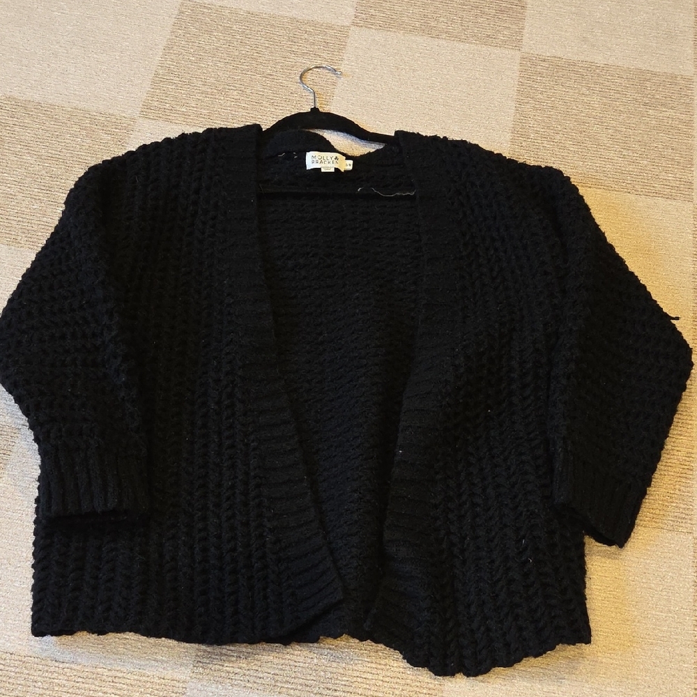 Molly Bracken Black Chunky Knit Cardigan